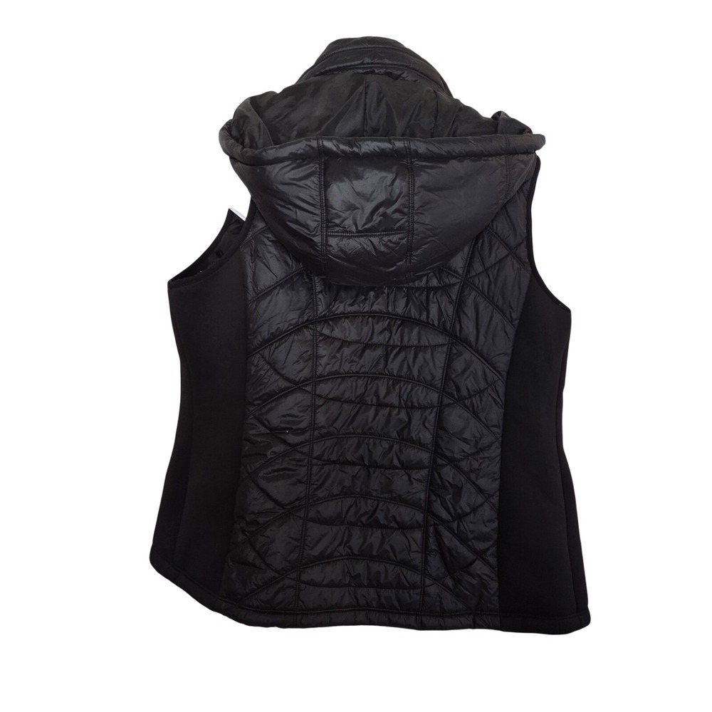 Michael Michael Kors Womens Black Quilted Puffer Vest Removable Hood  L Fall - Picture 11 of 11